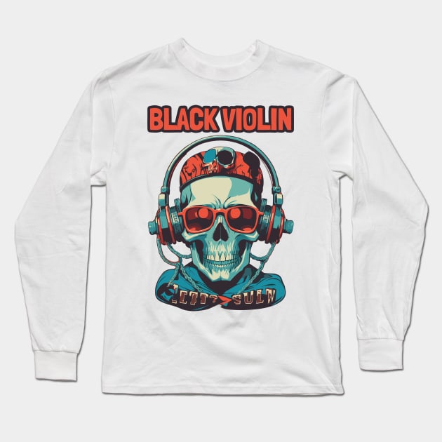 black violin Long Sleeve T-Shirt by Retro Project